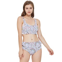 Seamless Pattern With Cute Rabbit Character Frilly Bikini Set by Apen