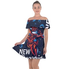 Make Devil Discovery  Off Shoulder Velour Dress by Saikumar