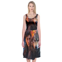 Be Fearless Midi Sleeveless Dress by Saikumar