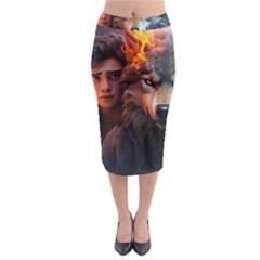 Be Fearless Midi Pencil Skirt by Saikumar