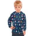 Snow Snowman Tree Christmas Tree Kids  Hooded Pullover View1