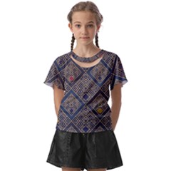 Pattern Seamless Antique Luxury Kids  Front Cut T-shirt by Ravend