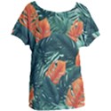 Green Tropical Leaves Women s Oversized T-Shirt View1