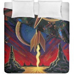 Rocket Painting Duvet Cover Double Side (king Size) by Cendanart