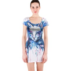 Cat Short Sleeve Bodycon Dress by saad11