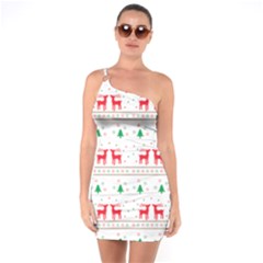 Christmas One Shoulder Ring Trim Bodycon Dress by saad11