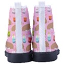 Corgi Bubble Boba Tea Pink Pattern Kid s High-Top Canvas Sneakers View4