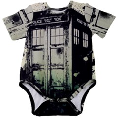 Doctor Who Tardis Baby Short Sleeve Bodysuit by Cendanart