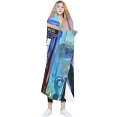 Tardis Doctor Who Paint Painting Wearable Blanket by Cendanart