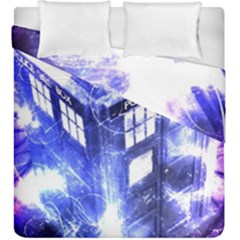 Tardis Doctor Who Blue Travel Machine Duvet Cover Double Side (king Size) by Cendanart