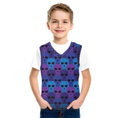 Skull Pattern Wallpaper Kids  Basketball Tank Top by Ket1n9