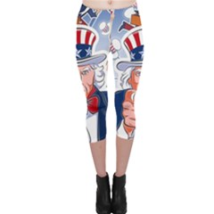 Independence Day United States Of America Capri Leggings  by Ket1n9