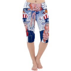 Independence Day United States Of America Lightweight Velour Cropped Yoga Leggings by Ket1n9