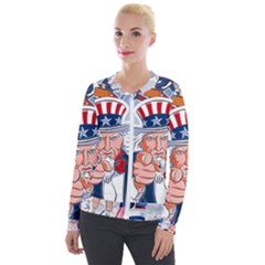 Independence Day United States Of America Velvet Zip Up Jacket by Ket1n9