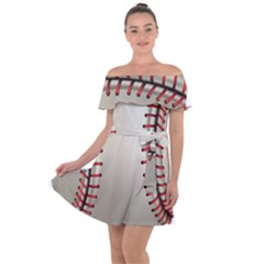 Baseball Off Shoulder Velour Dress by Ket1n9