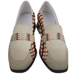 Baseball Women s Chunky Heel Loafers by Ket1n9