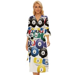 Racked Billiard Pool Balls Midsummer Wrap Dress by Ket1n9