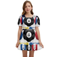 Racked Billiard Pool Balls Kids  Short Sleeve Dolly Dress by Ket1n9