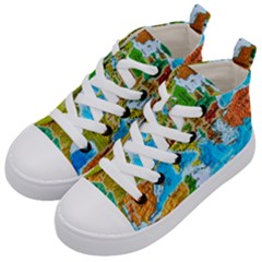 World Map Kids  Mid-top Canvas Sneakers by Ket1n9