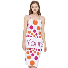 Be Yourself Pink Orange Dots Circular Bodycon Cross Back Summer Dress by Ket1n9