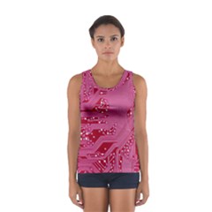 Pink Circuit Pattern Sport Tank Top  by Ket1n9