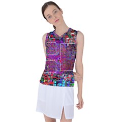 Technology Circuit Board Layout Pattern Women s Sleeveless Sports Top by Ket1n9