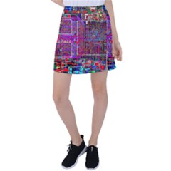 Technology Circuit Board Layout Pattern Tennis Skirt by Ket1n9