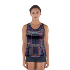 Cad Technology Circuit Board Layout Pattern Sport Tank Top  by Ket1n9