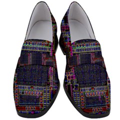 Cad Technology Circuit Board Layout Pattern Women s Chunky Heel Loafers by Ket1n9