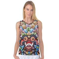 Wood Sculpture Bali Logo Women s Basketball Tank Top by Ket1n9