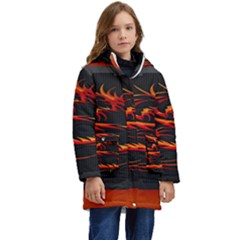 Dragon Kids  Hooded Longline Puffer Jacket by Ket1n9