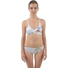 Dinosaur Art Pattern Wrap Around Bikini Set by Ket1n9