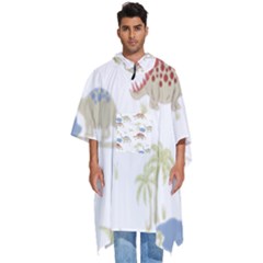 Dinosaur Art Pattern Men s Hooded Rain Ponchos by Ket1n9