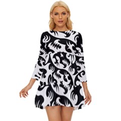 Ying Yang Tattoo Long Sleeve Babydoll Dress by Ket1n9