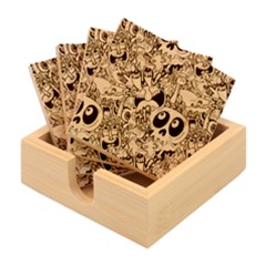 Crazy Illustrations & Funky Monster Pattern Bamboo Coaster Set by Ket1n9