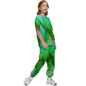 Sunlight Filtering Through Transparent Leaves Green Blue Kids  T-Shirt and Pants Sports Set View3