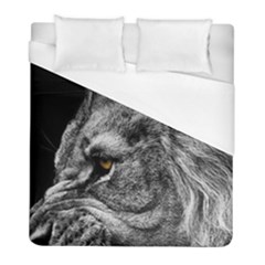 Angry Male Lion Roar Wild Animal Duvet Cover (full/ Double Size) by Cendanart