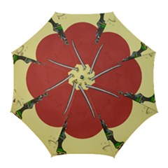 Meme Samurai Artwork Japaneses Golf Umbrellas by Cendanart