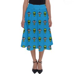 Alien Pattern Perfect Length Midi Skirt by Ket1n9