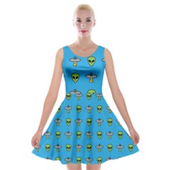 Alien Pattern Velvet Skater Dress by Ket1n9