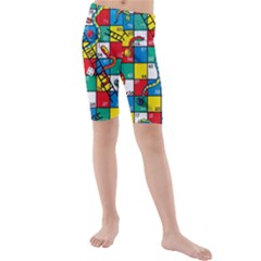 Snakes And Ladders Kids  Mid Length Swim Shorts by Ket1n9