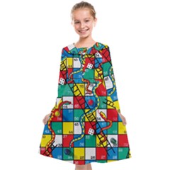 Snakes And Ladders Kids  Midi Sailor Dress by Ket1n9