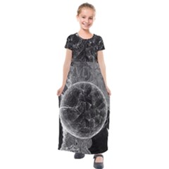 Space Universe Earth Rocket Kids  Short Sleeve Maxi Dress by Ket1n9