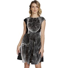 Space Universe Earth Rocket Cap Sleeve High Waist Dress by Ket1n9