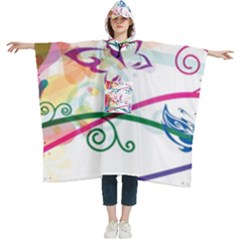 Butterfly Vector Art Women s Hooded Rain Ponchos by Ket1n9