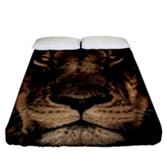 African Lion Mane Close Eyes Fitted Sheet (queen Size) by Ket1n9