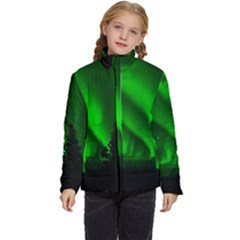 Aurora Borealis Northern Lights Kids  Puffer Bubble Jacket Coat by Ket1n9