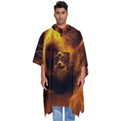 Cute 3d Dog Men s Hooded Rain Ponchos by Ket1n9