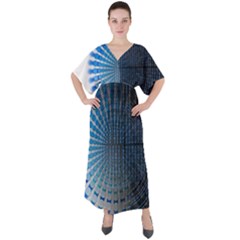 Data Computer Internet Online V-neck Boho Style Maxi Dress by Ket1n9