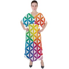 Heart Energy Medicine V-neck Boho Style Maxi Dress by Ket1n9